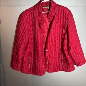 Jane Ashley Red Quilted Puffer Jacket